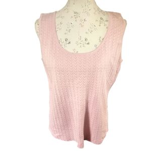 Garfield & Marks / Pink Sleeveless Scoop Neck Silk Blend Stretch Knit top NWT